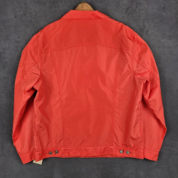 Levis Trucker Jacket Mens XXL Orange Polyester Utility Lightweight Unlined - Picture 2 of 10